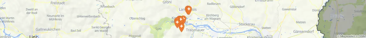 Kartenansicht für Apotheken-Notdienste in der Nähe von Krems an der Donau (Stadt) (Niederösterreich)